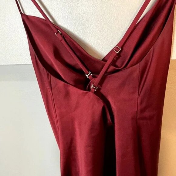 Show Me Your Mumu Verona Cowl Neck Dress in Dark Red Size Small - Picture 7 of 16